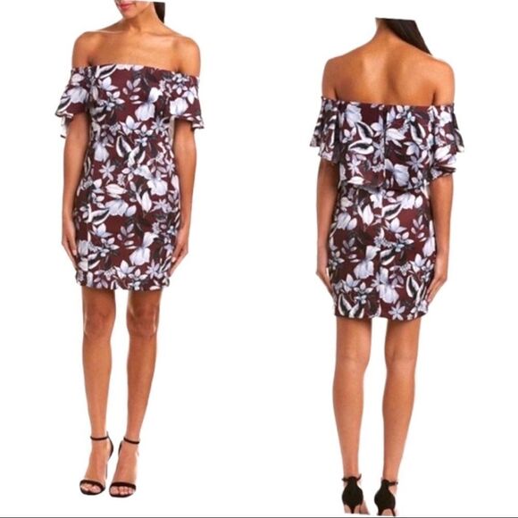 Alexia Admor Off The Shoulder Floral Sheath Midi Dress BNWT - Picture 1 of 4